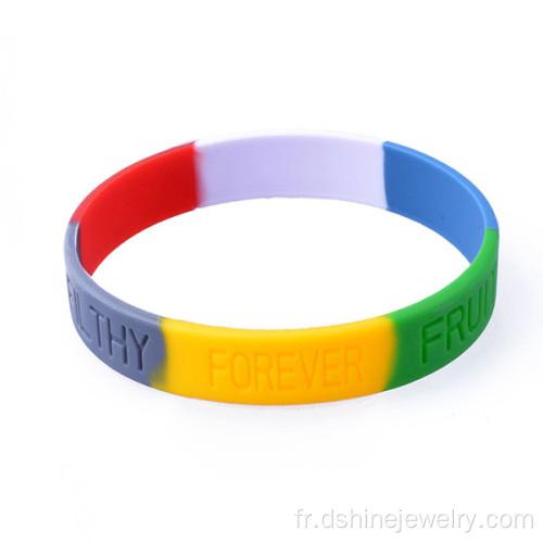 Multi couleurs Silicone bracelet mots bracelet gravé